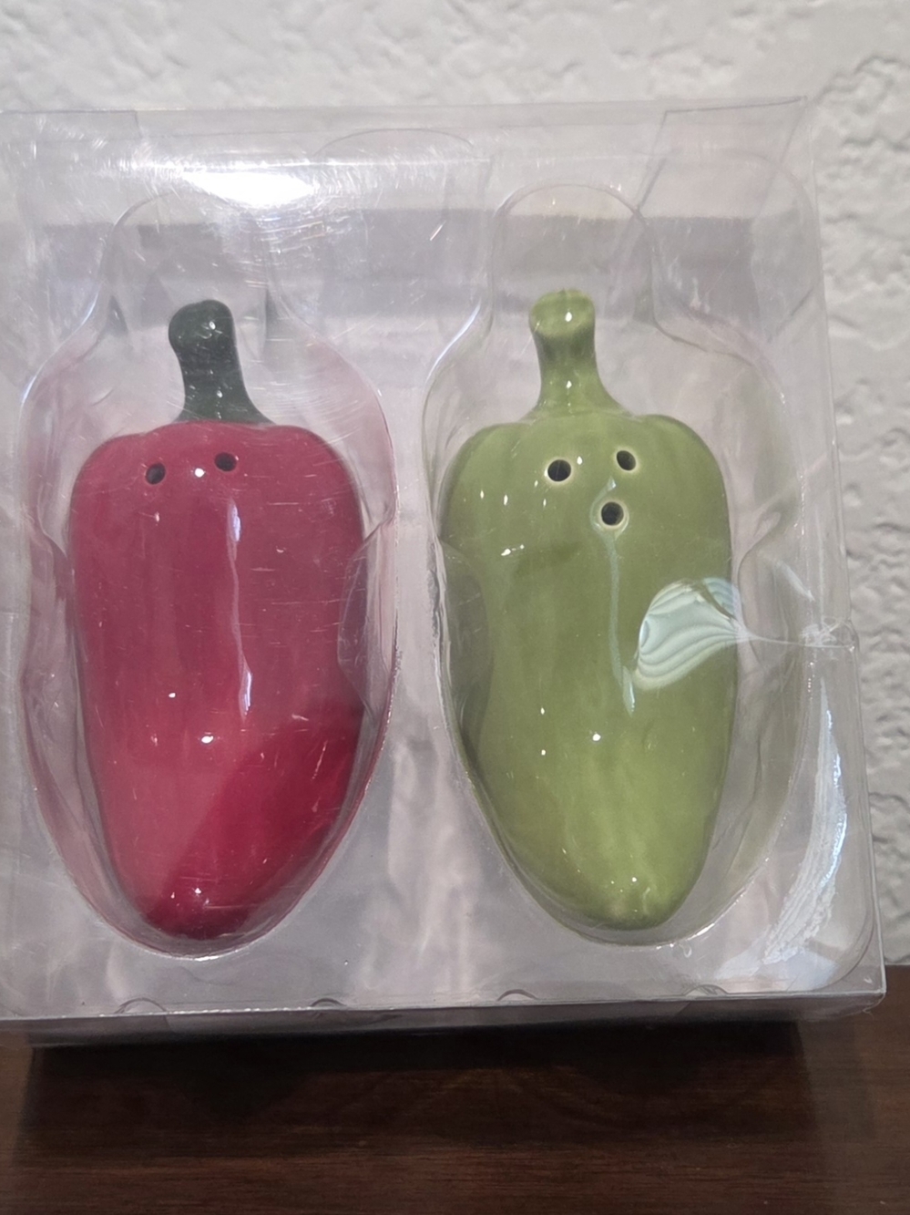 Red and Green Pepper Salt and Pepper Shakers